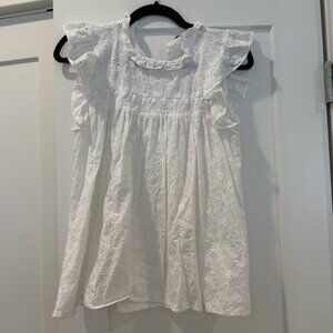 Another Love White Eyelet Flutter Sleeve Top – XS